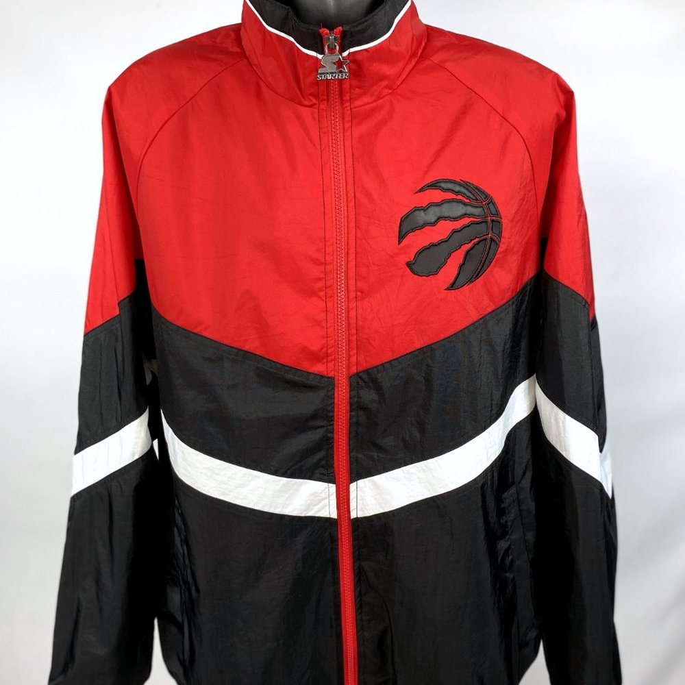 TORONTO RAPTORS NBA Starter Full Zip Lightweight Jacket XL RED & BLACK